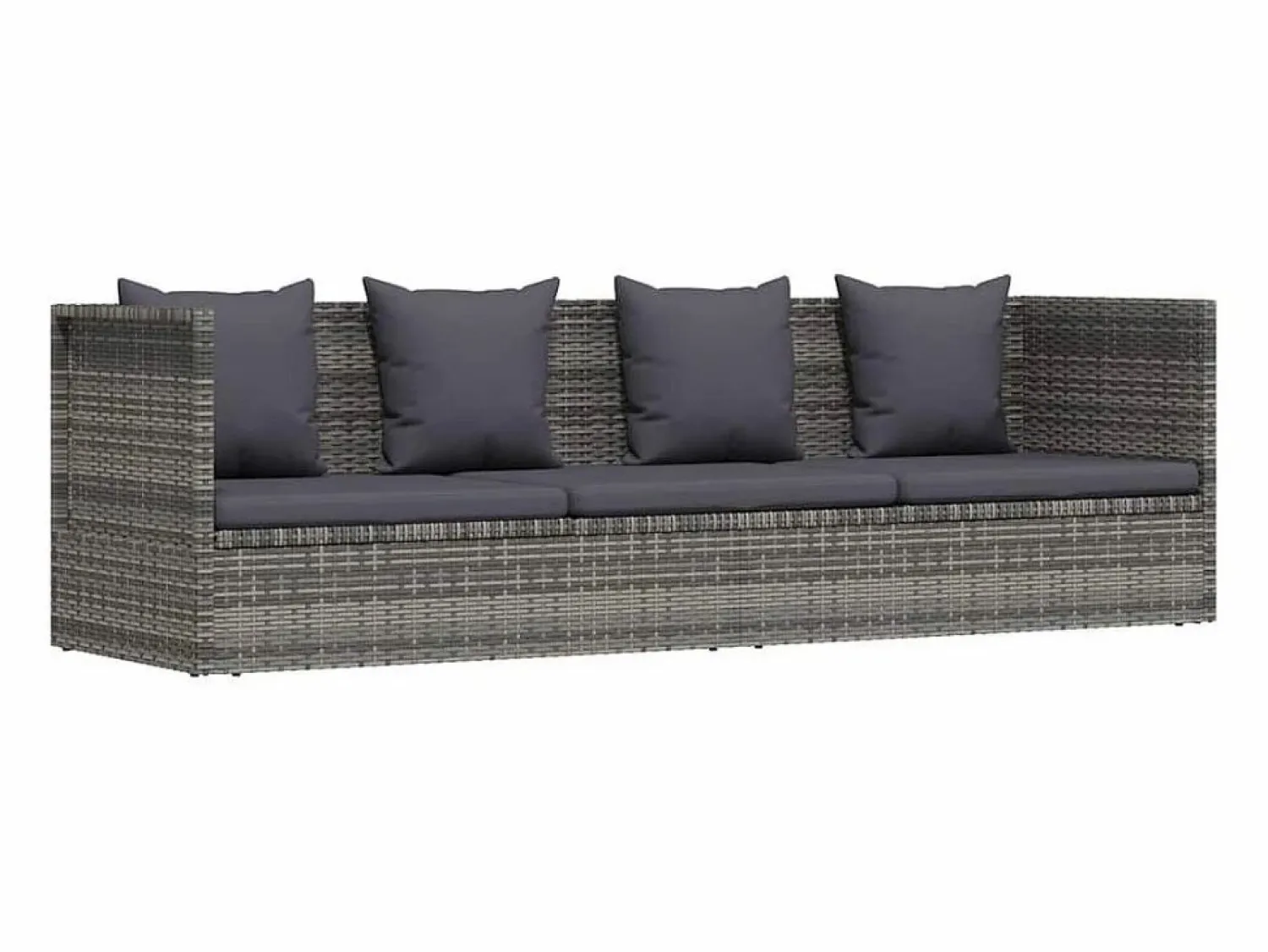 Discount Cama de jardín 200x60 cm ratán sintético Tumbona