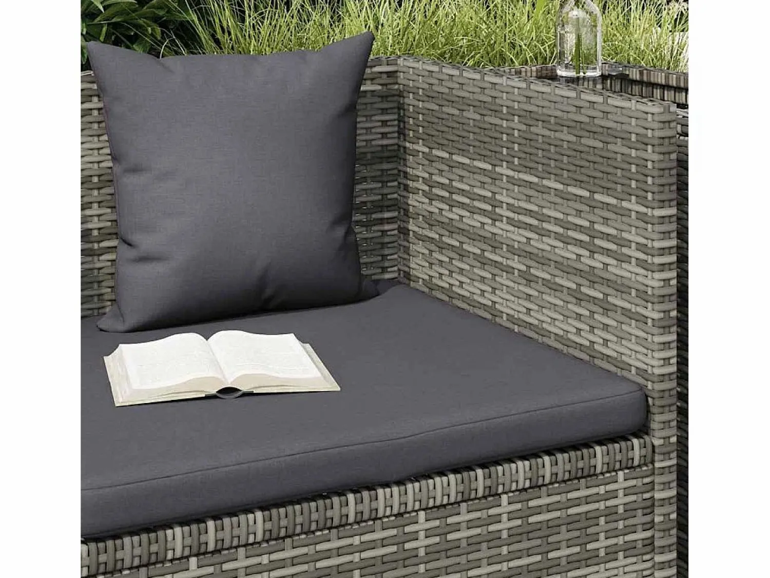 Discount Cama de jardín 200x60 cm ratán sintético Tumbona