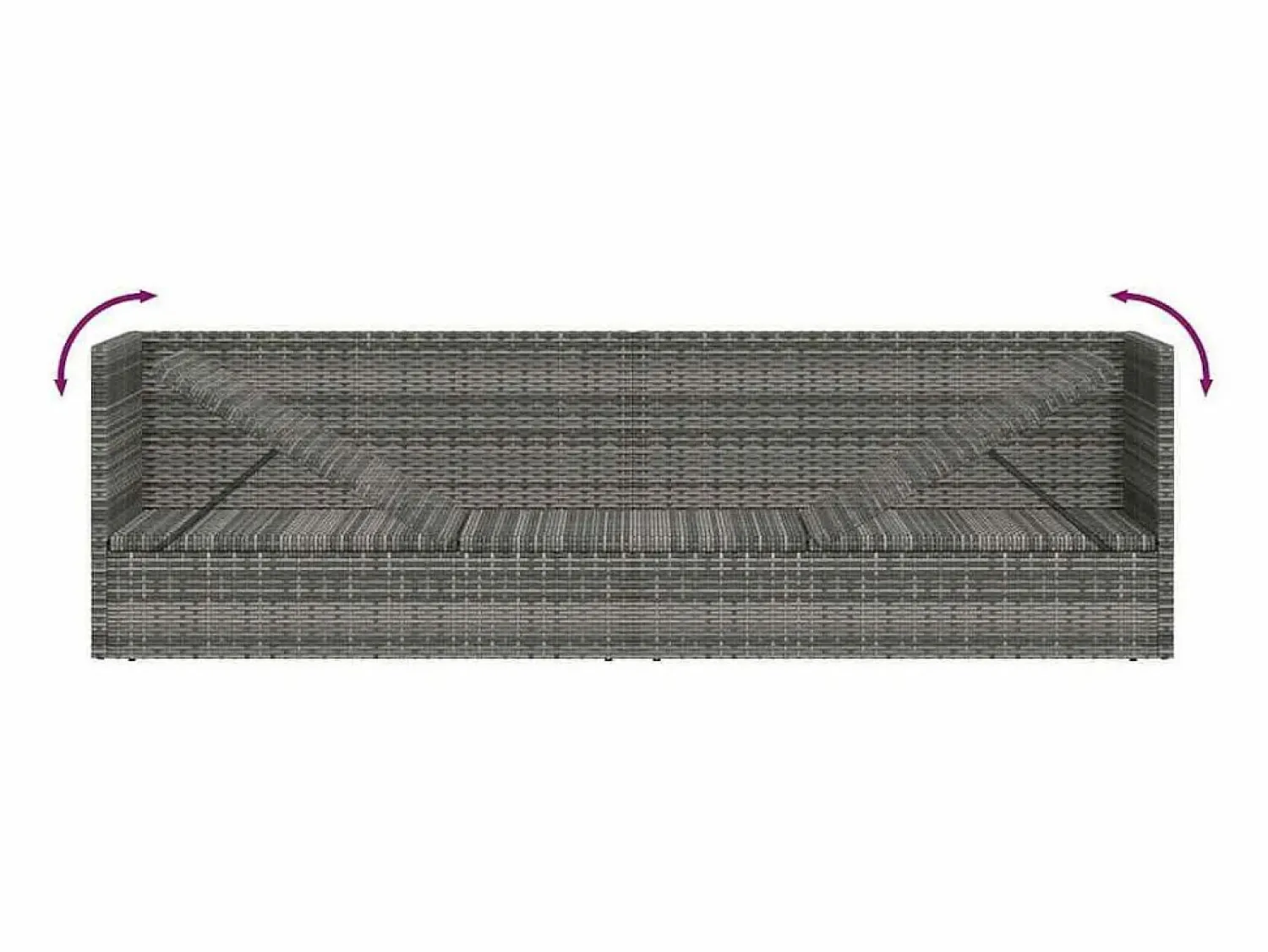 Discount Cama de jardín 200x60 cm ratán sintético Tumbona