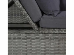 Discount Cama de jardín 200x60 cm ratán sintético Tumbona