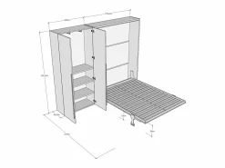 ITAMOBY Cama doble escamoteable vertical Versia 160 con armario derecho 2 puertas