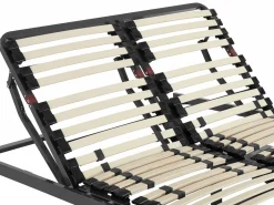 Sale Cama eléctrica de relajación decorativa somier colchón de látex 3 zonas 2x90x200cm Tela Beige PANISOLA Somier Relax