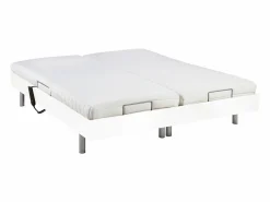 Ysmée Cama eléctrica de relax decorativa somier colchón látex 3 zonas 2x90x200 cm Tela Gris PANISOLA
