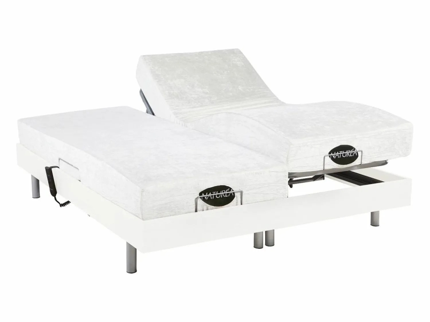NATUREA Cama eléctrica relajación terminales LYSIS - 2 x 70 x 190 cm -
