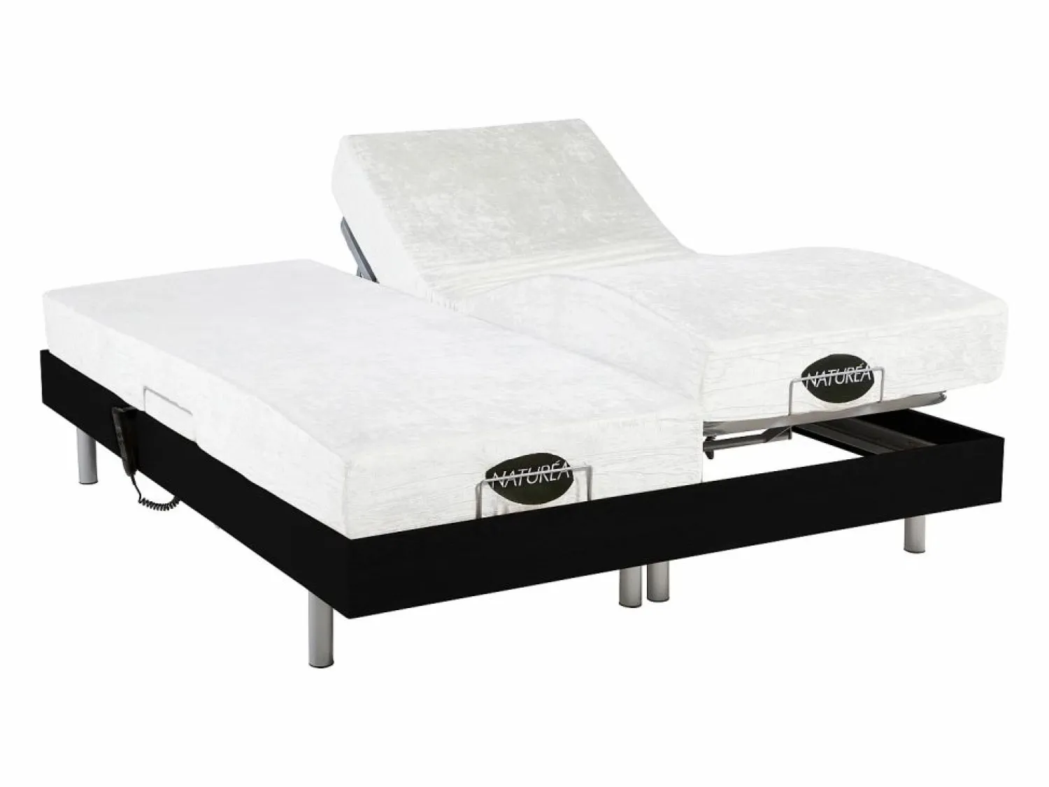 NATUREA Cama eléctrica relajación terminales LYSIS - 2 x 70 x 190 cm -