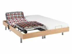 Best Cama eléctrica relax deco somier colchón látex 3 zonas 90x200 cm Tela Beige PANISOLA Cama Articulada