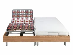 Best Cama eléctrica relax deco somier colchón látex 3 zonas 90x200 cm Tela Beige PANISOLA Cama Articulada