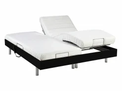 Ysmée Cama eléctrica relax decorativa somier colchón látex 3 zonas 2x80x200 cm Tela Gris PANISOLA