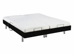 Ysmée Cama eléctrica relax decorativa somier colchón látex 3 zonas 2x80x200 cm Tela Gris PANISOLA