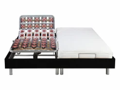Ysmée Cama eléctrica relax decorativa somier colchón látex 3 zonas 2x80x200 cm Tela Gris PANISOLA