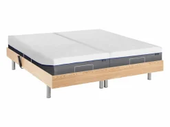 Ysmée Cama eléctrica relax, espuma viscoelástica HESIODE - roble 2 x 90 x 200 cm