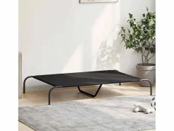 Clearance Cama elevada para perros negra 130x80x20 cm tela Oxford y acero Cama De Animales De Compañía