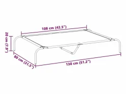 Clearance Cama elevada para perros negra 130x80x20 cm tela Oxford y acero Cama De Animales De Compañía