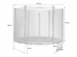 Sweeek Cama elástica con pack de accesorios, 250cm