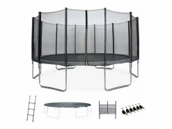 Outlet Cama elástica con pack de accesorios, 490cm gris Cama Elástica