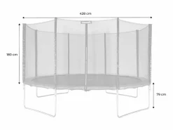 New Sweeek Cama elástica con protección red de 430cm Gris