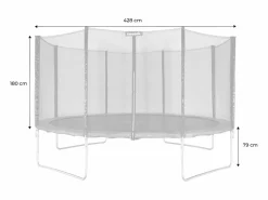 New Sweeek Cama elástica con protección red de 430cm Gris