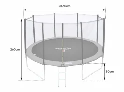 Happy Garden Cama elástica de 430cm reversible /verde, Pack trampolín MELBOURNE + red de seguridad + escalera + lona + kit de anclaje.