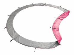 Outlet Cama elástica de 370cm reversible /rosa, Pack trampolín PERTH + red de seguridad + escalera + lona + kit de anclaje. Cama Elástica