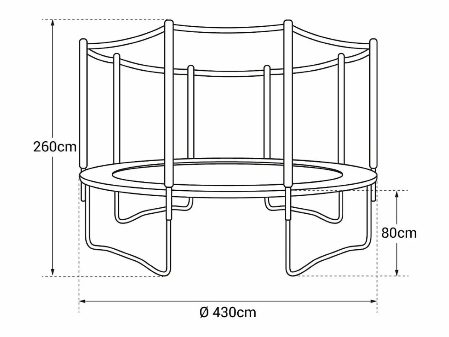 Cama elástica de 430cm reversible /azul, Pack trampolín MELBOURNE + red de seguridad + escalera + lona + kit de anclaje. - Cama Elástica