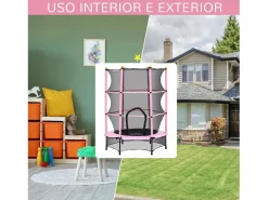 Hot Cama elástica Jump entrada con cremallera y red de seguridad Ø140x190 cm Cama Elástica