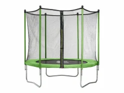Outlet Habitat et jardin Cama elástica "Yoopi" - Ø 3.05 m - con red + escalera + cubierta de protección + kit de anclaje Verde