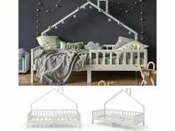 Discount Vicco Cama en forma de casa 208x93x155 noemi Blanco