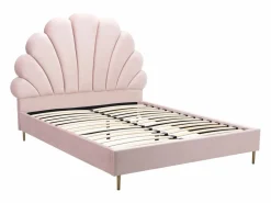Hot Vente-unique Cama en forma de concha de 140 x 190 cm en terciopelo - LIVAYA Rosa