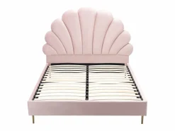 Hot Vente-unique Cama en forma de concha de 140 x 190 cm en terciopelo - LIVAYA Rosa