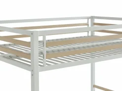 Sale Vente-unique Cama entreplanta JOGUI de 140 x 200 cm en metal y MDF Blanco