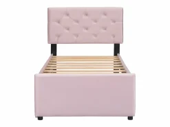 ModernLuxe Cama individual de terciopelo con cama nido 90x200cm -