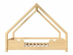 Discount Merax Cama infantil - 90 x 200 cm - con protección anticaídas - madera maciza - natural Color natural claro