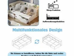 Hot Cama infantil 90 x 200 cm con 4 cajones + librería y mueble de almacenaje - MDF - Cama Diván
