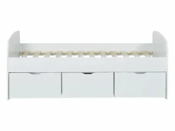Vente-unique Cama infantil blanca con 2 cajones y un arcón mesa de centro 90 x 190 cm LOUANE
