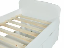 Vente-unique Cama infantil blanca con 2 cajones y un arcón mesa de centro 90 x 190 cm LOUANE