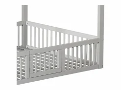 OKWISH Cama infantil blanca de 140 x 200 cm con puerta de seguridad y láminas de somier, sin colchón