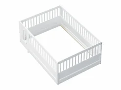 Hauss Spole Cama infantil blanca tipo cabina de 140x200cm con estructura de cama y puerta pequeña (sin colchón ni estructura de cama)