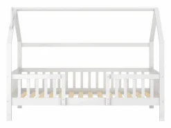 Cama infantil cabina 90x200 cm con base - cama juvenil con protección anticaída - madera - (sin colchón)
