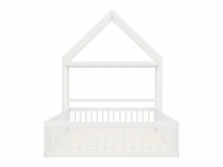 Hot Cama infantil cabina 140x200 cm de madera maciza - con barra para ropa - Cama Montessori