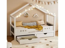 Clearance Cama infantil cabina 90x200cm con 2 cajones y pizarra - Cama Montessori