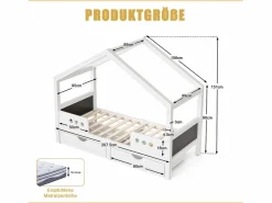 Clearance Cama infantil cabina 90x200cm con 2 cajones y pizarra - Cama Montessori
