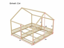 Discount Cama infantil cabina 90x200cm con somier - cama dos en uno - estructura de madera - (sin colchón) Color natural claro
