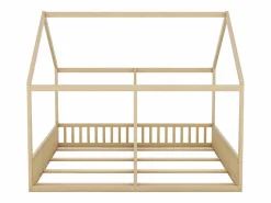 Discount Cama infantil cabina 90x200cm con somier - cama dos en uno - estructura de madera - (sin colchón) Color natural claro
