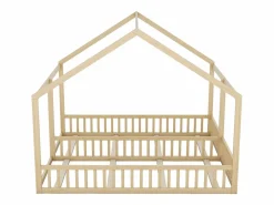 Discount Cama infantil cabina 90x200cm con somier - cama dos en uno - estructura de madera - (sin colchón) Color natural claro