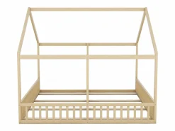 Discount Cama infantil cabina 90x200cm con somier - cama dos en uno - estructura de madera - (sin colchón) Color natural claro