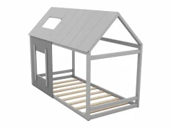 Cama infantil cabina 90x200cm con base, techo y ventana, madera, (sin colchón) Cama Montessori