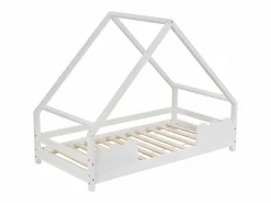 Cama infantil cabina 90x200cm con base - protección anticaída - madera - (sin colchón)