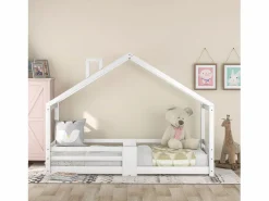 Hauss Spole Cama infantil casita 90x200 cm con chimenea - Somier robusto de pino - (sin colchón)