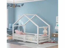 Hauss Spole Cama infantil casita 90x200 cm con chimenea - Somier robusto de pino - (sin colchón)