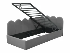 New Cama infantil con canapé de 90x190cm con somier de láminas - cabecero tapizado - estructura de metal - terciopelo (sin colchón) Cama Con Canapé|Cama Con Almacenaje